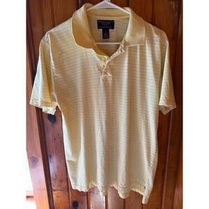 American Eagle Outfitters Striped Yellow Polo Shirt Mens Medium Casual‎